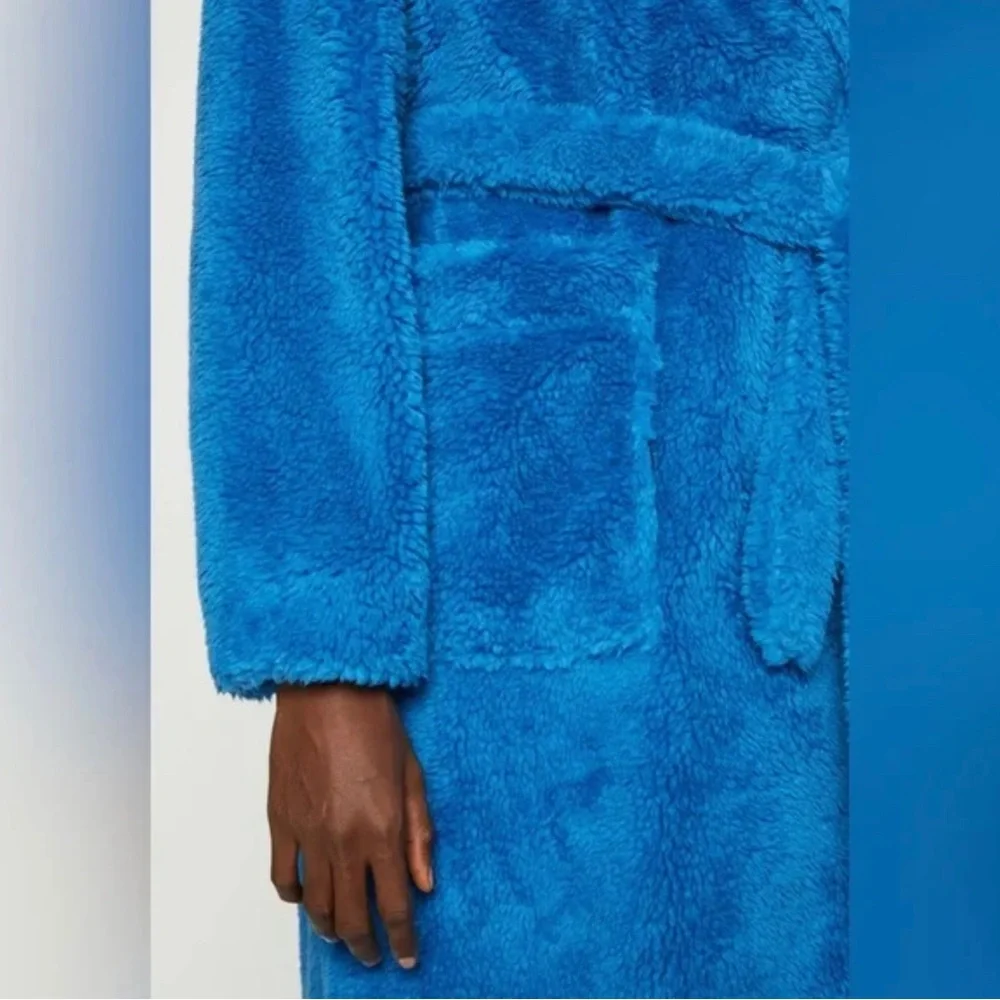 NWT UGG Alesandra Faux Fur Sherpa Teddy Long‎ Wrap Coat in Night Sky